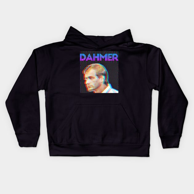 Jeffrey Dahmer ∆∆∆ 90s Styled Glitch Graphic Design Kids Hoodie by DankFutura